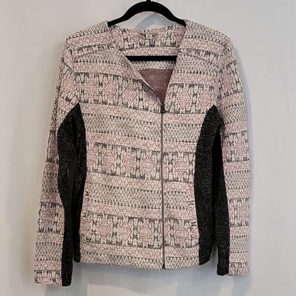 Lucky Brand Zip Sweater Cardigan soutwest asymmetrical fall size Medium - Picture 10 of 10